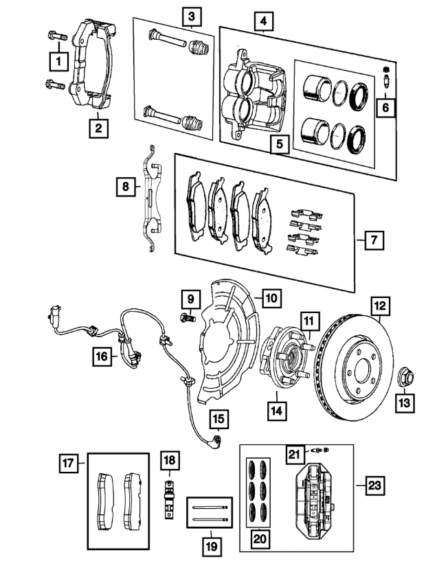 Front Wheel Hub and Bearing