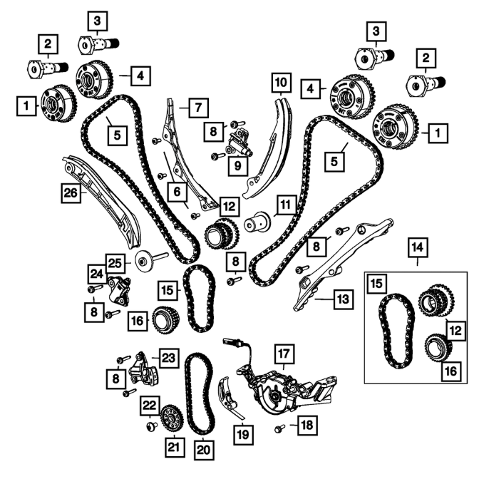 Guide Timing chain LH