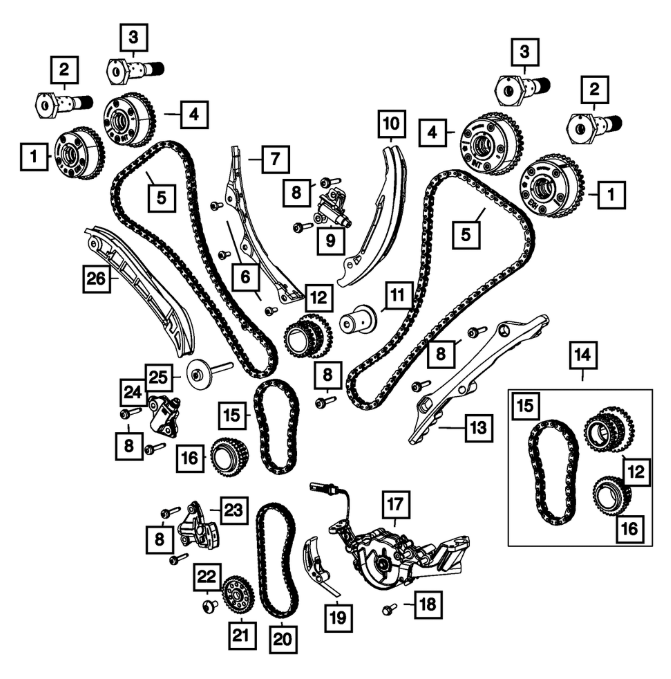 Guide Timing Chain (Chrysler & Dodge)